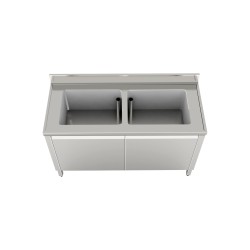 Sink cabinet 1400X700 sliding 2 tubs left hand drainer