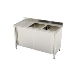 Lavelli armadiati scorrevoli 1600X700 2 vasche gocciolatoio destro