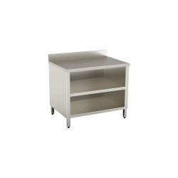 Tavolo armadiato 700X700 con ripiano inferiore e alzatina posteriore