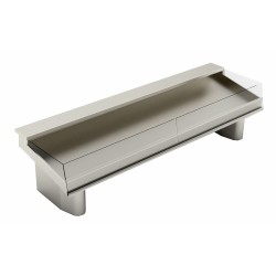 Tavolo 700X700 con N.2 ripiani inferiori e alzatina posteriore