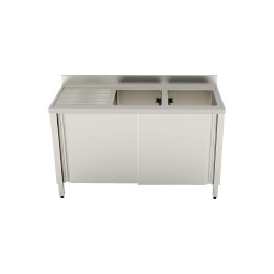 Lavelli armadiati scorrevoli 1400X700 2 vasche gocciolatoio destro