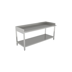 Tavolo speciale a giorno 1200X600 con ripiano inferiore e alzatina fissa su 3 lati