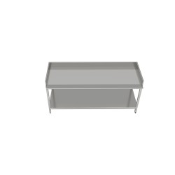 1600X600 table with lower shelf and rear upstand