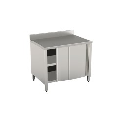 Table 1200 X 700 sur armoire avec portes coulissantes avec étagère supplémentaire et dosseret arrière